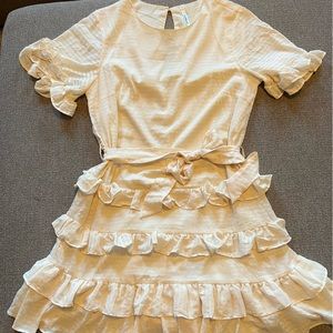 Indikah Ruffle Cream Dress Worn once